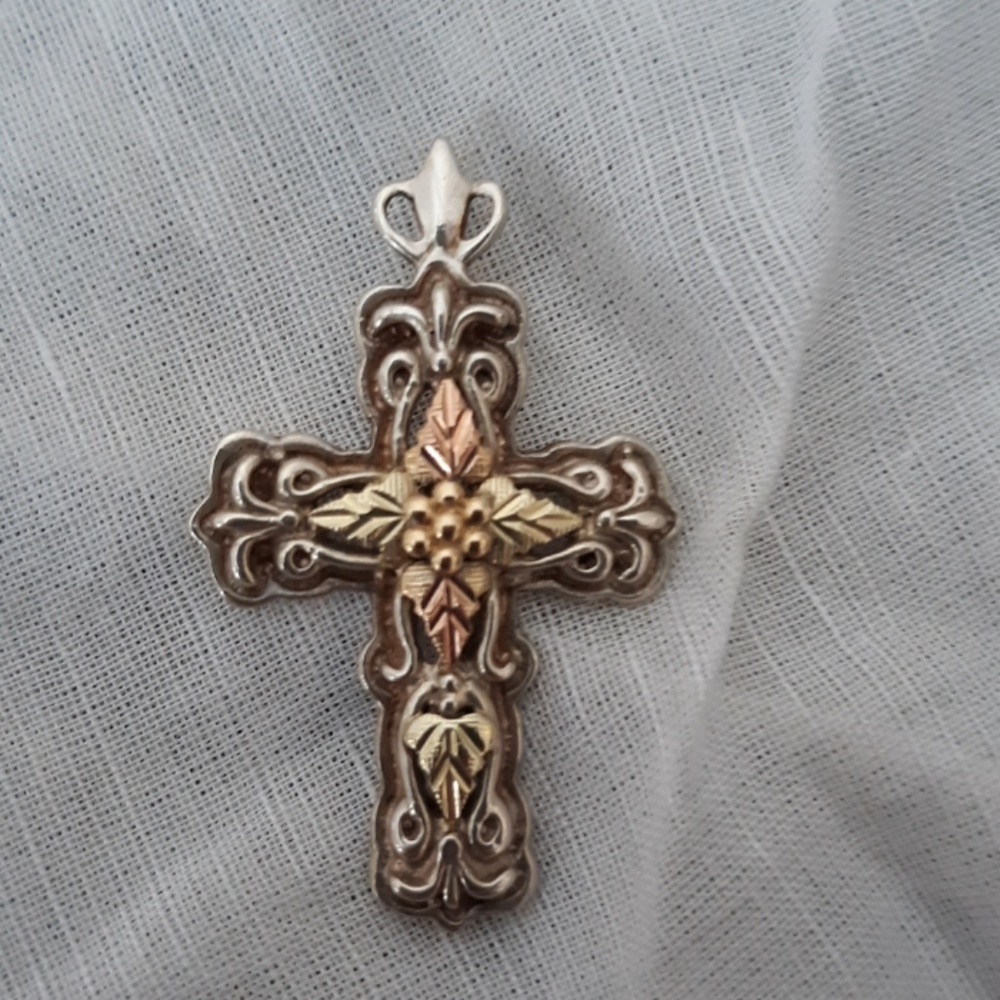 Tri-Gold Sterling Cross